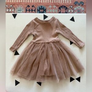 marine serre dress brown KicKee Pants Long Sleeve Tiered Dress, Rhododendron Brown Bear